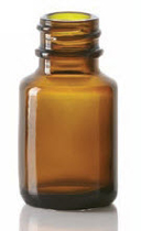 3/5 ml diagnosefles, amber, type 1 geblazen glas