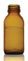 60 ml siroopfles, amber, type 3 geblazen glas